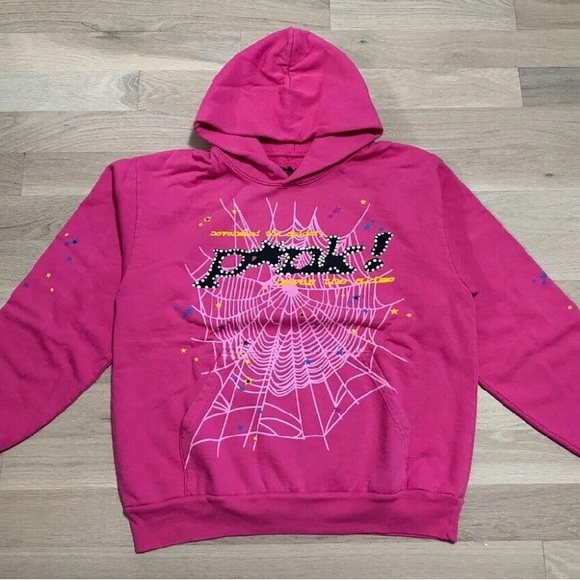 Pink & Black Sp5der Hoodie